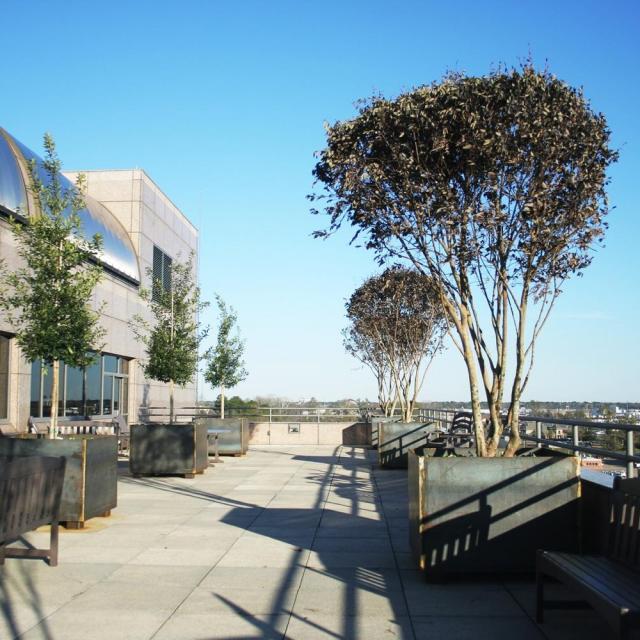 Exterior photo of the rooftop terrace at Tower Place