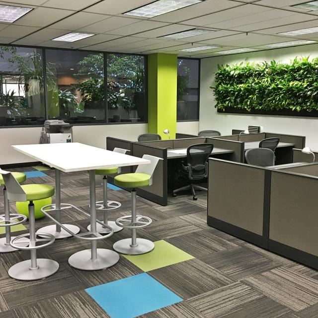 Interior photo of open office space at Tower Place