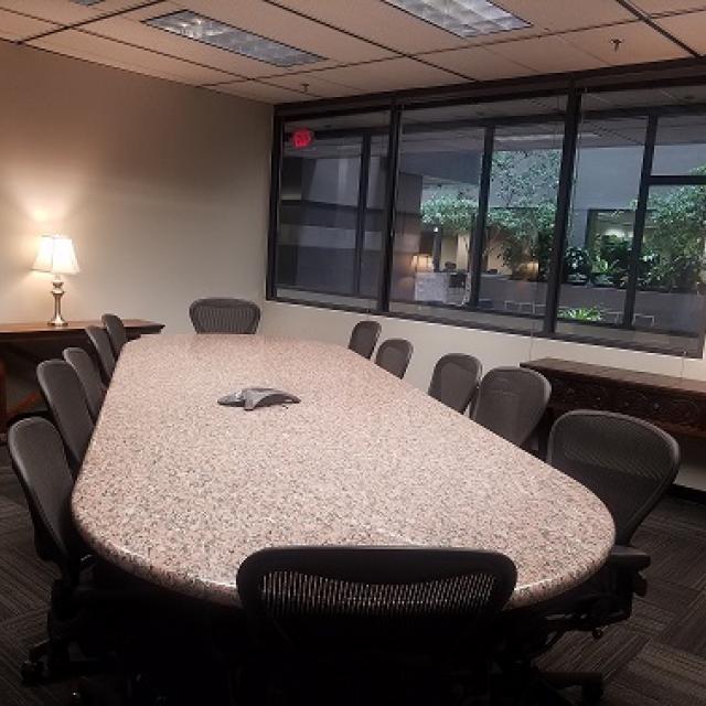 Interior photo of a conference room in Tower Place